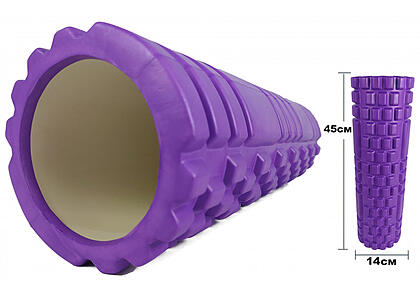 Масажний ролик EasyFit Grid Roller 45 см v.2.1 Фіолетовий