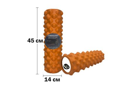 Масажний ролик EasyFit Grid Roller Extreme 45 см, помаранчевий
